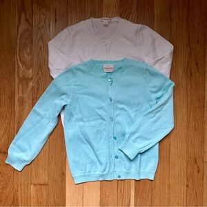 Lot of Gently Used Crewcuts Girls Cardigans Size 6-7 White and Light Blue